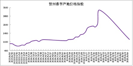 红和古 新华指数 | 产季初期下游需求强劲，贺州香芋价格指数同比有所上涨